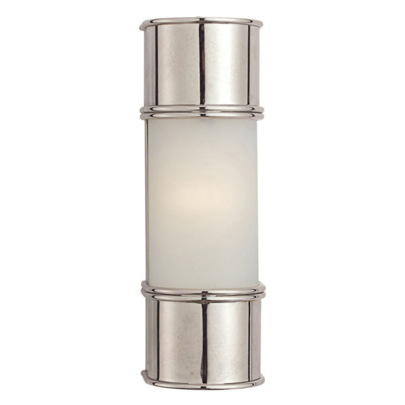 Chapman & Myers Oxford 12" Bath Sconce in Polished Nickel with Frosted Glass