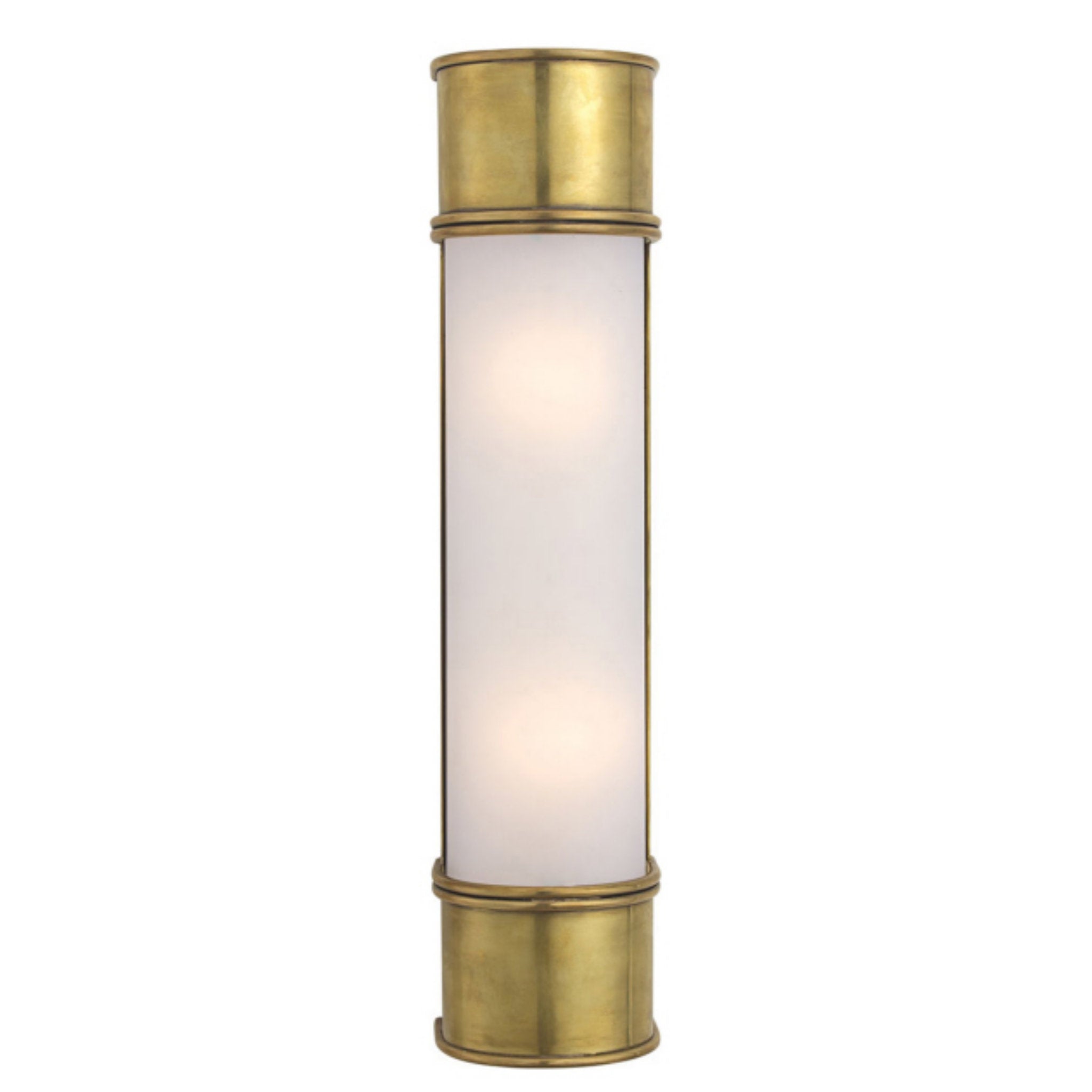 Chapman & Myers Oxford 18" Bath Sconce in Antique-Burnished Brass with Frosted Glass Wall Light W4.25" x H18.5"