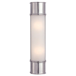 Chapman & Myers Oxford 18" Bath Sconce in Chrome with Frosted Glass