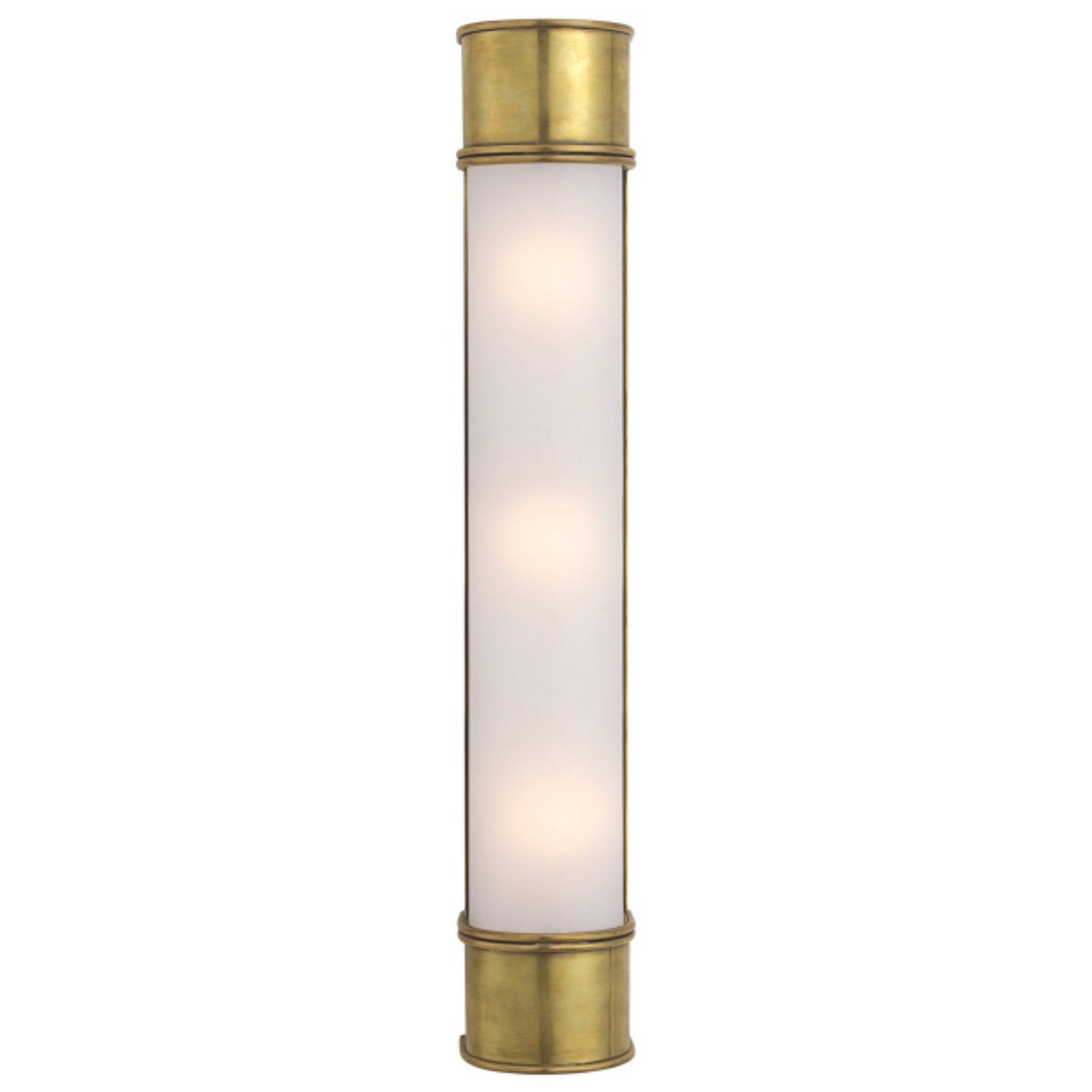 Chapman & Myers Oxford 24" Bath Sconce in Antique-Burnished Brass with Frosted Glass