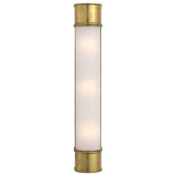 Chapman & Myers Oxford 24" Bath Sconce in Antique-Burnished Brass with Frosted Glass
