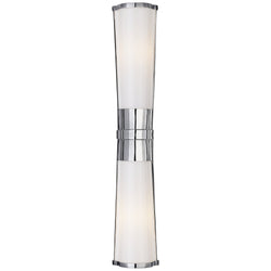 Chapman & Myers Carew Linear Sconce in Polished Nickel with White Glass
