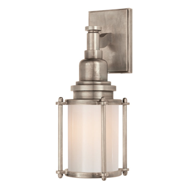 Chapman & Myers Stanway Sconce in Antique Nickel with White Glass