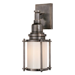 Chapman & Myers Stanway Sconce in Bronze with White Glass