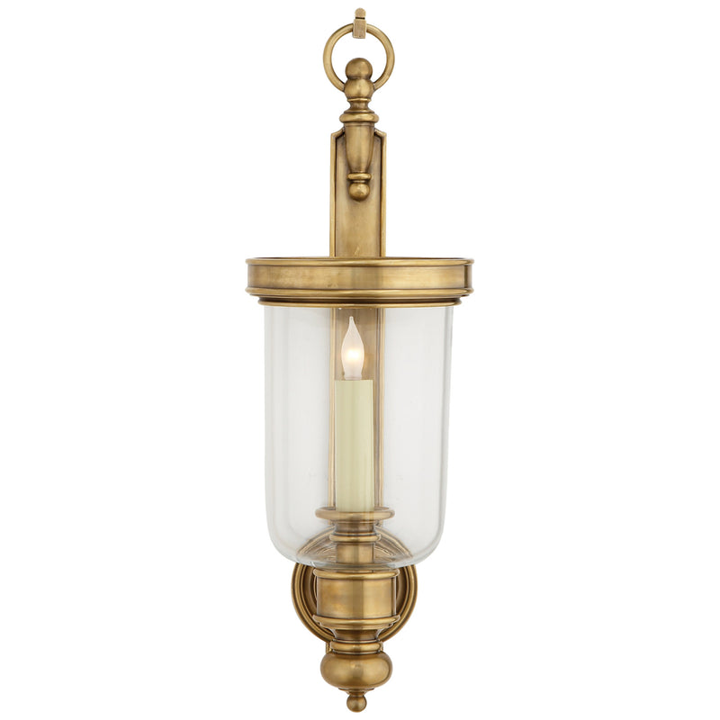 Chapman & Myers Georgian Small Hurricane Wall Sconce in Antique-Burnished Brass