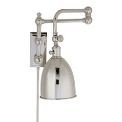 Chapman & Myers Pimlico Double Swing Arm in Polished Nickel with Polished Nickel Shade