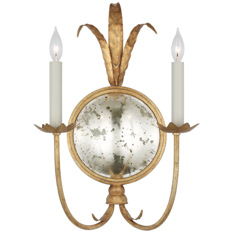 Chapman & Myers Gramercy Large Double Sconce in Gilded Iron