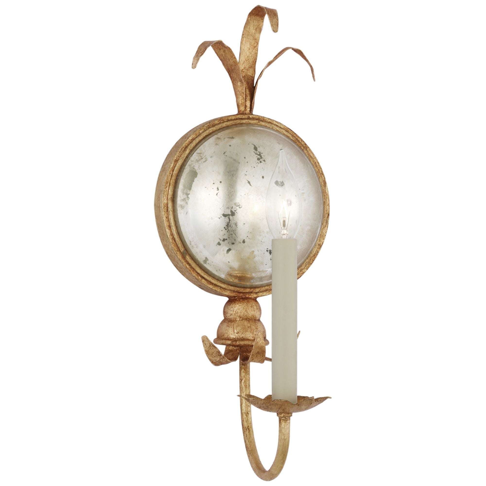 Chapman & Myers Gramercy Medium Single Sconce in Gilded Iron Wall Light W6.75" x H16.75"