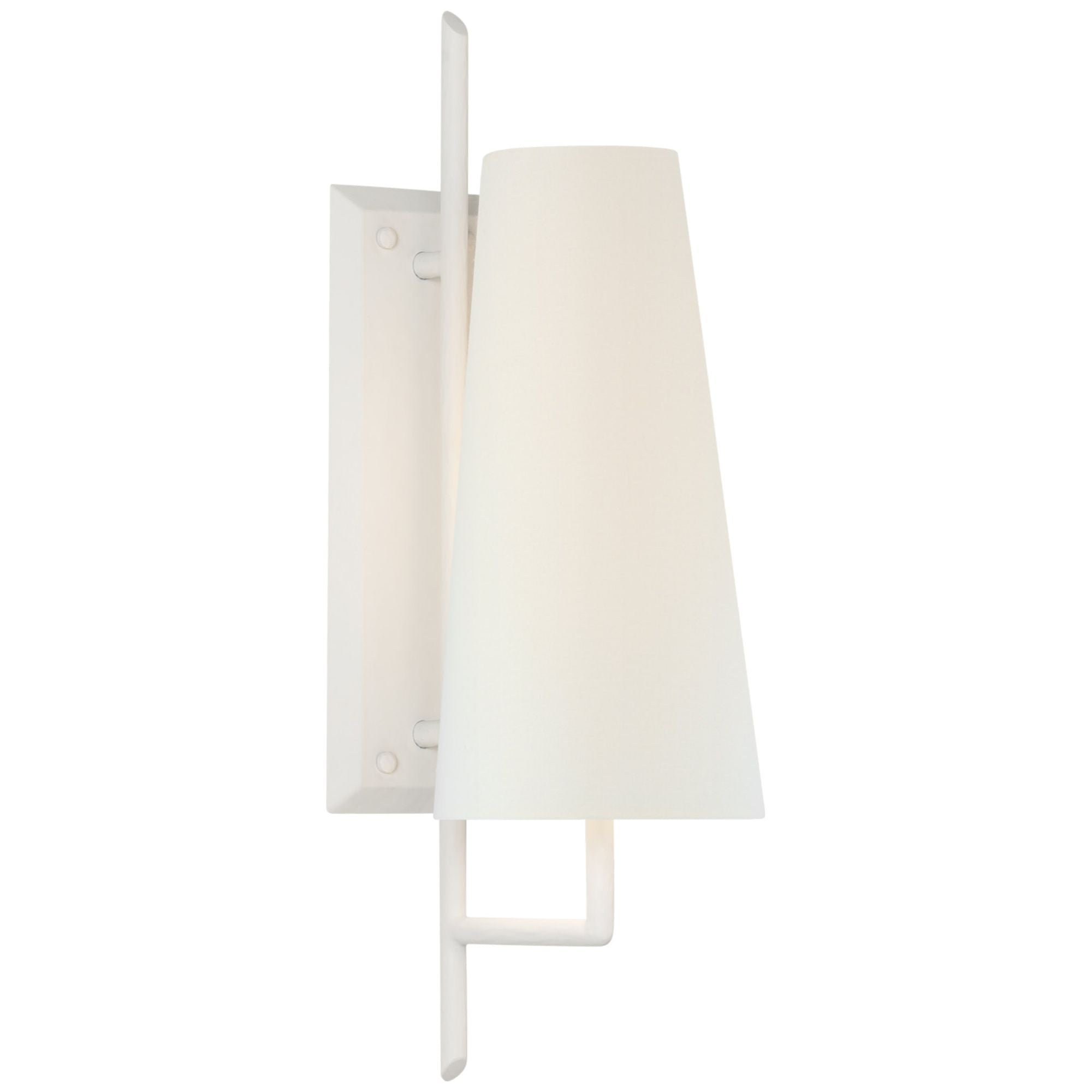 Chapman & Myers Ashton Large Single Sculpted Sconce in Plaster White with Linen Shade