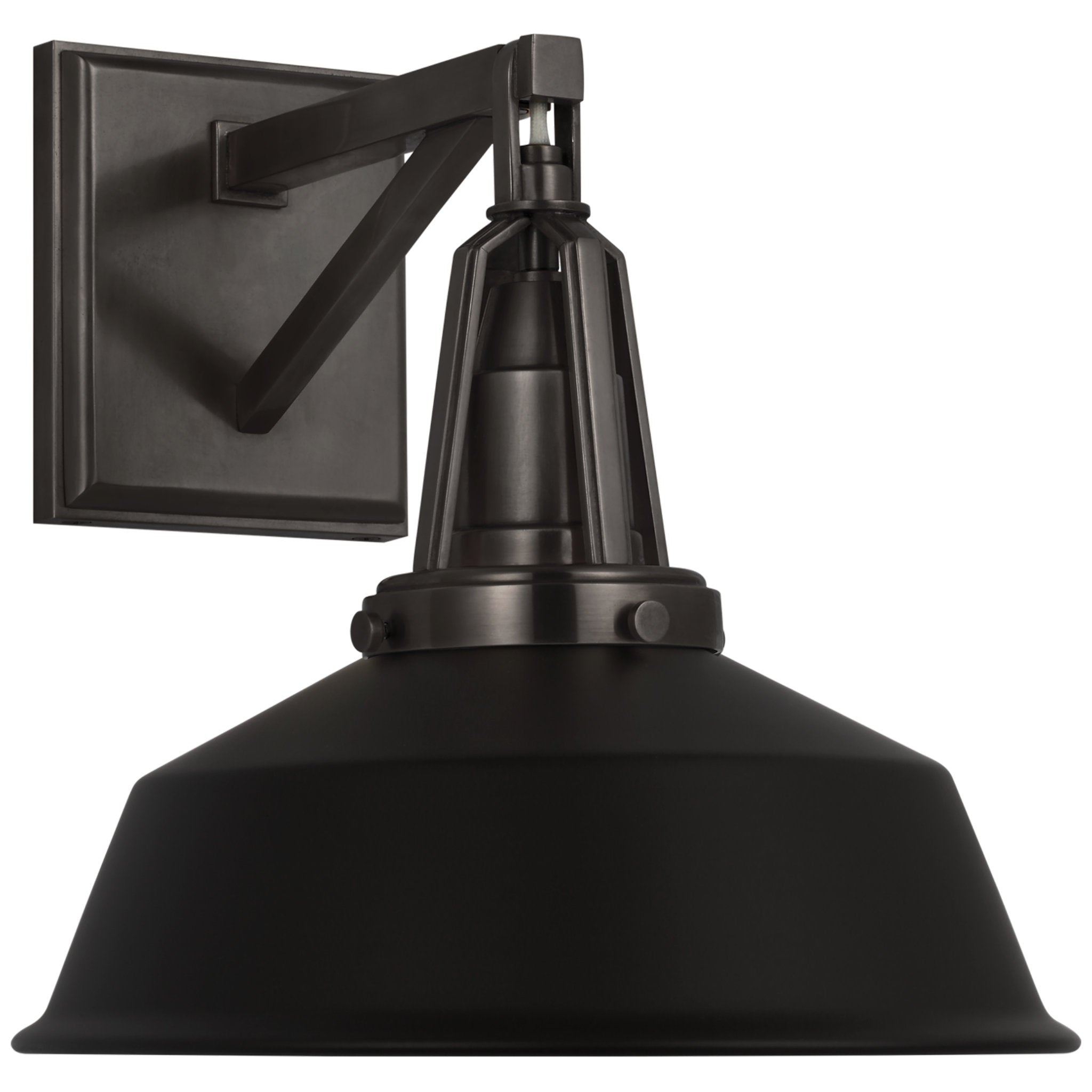 Chapman & Myers Layton 10" Sconce in Bronze with Matte Black Shade Wall Light W10" x H10.25"