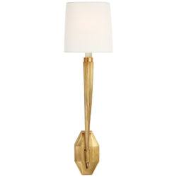 Chapman & Myers Ruhlmann Single Sconce in Antique-Burnished Brass with Linen Shade