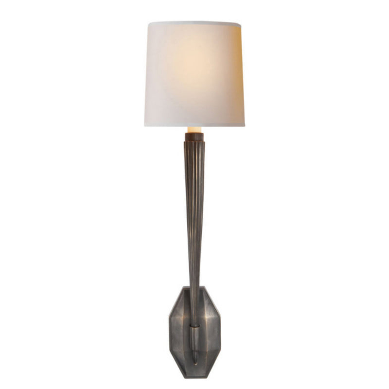 Chapman & Myers Ruhlmann Single Sconce in Bronze with Natural Paper Shade