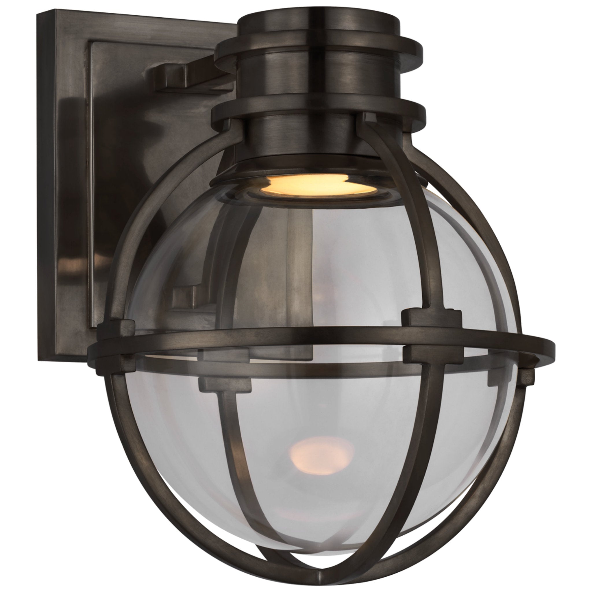Chapman & Myers Gracie Single Sconce in Bronze with Clear Glass Wall Light W6.5" x H8.5"