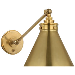 Chapman & Myers Parkington Single Library Wall Light in Antique-Burnished Brass