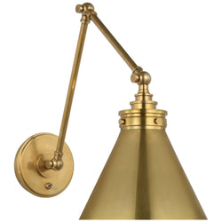 Chapman & Myers Parkington Double Library Wall Light in Antique-Burnished Brass