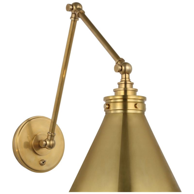 Chapman & Myers Parkington Double Library Wall Light in Antique-Burnished Brass