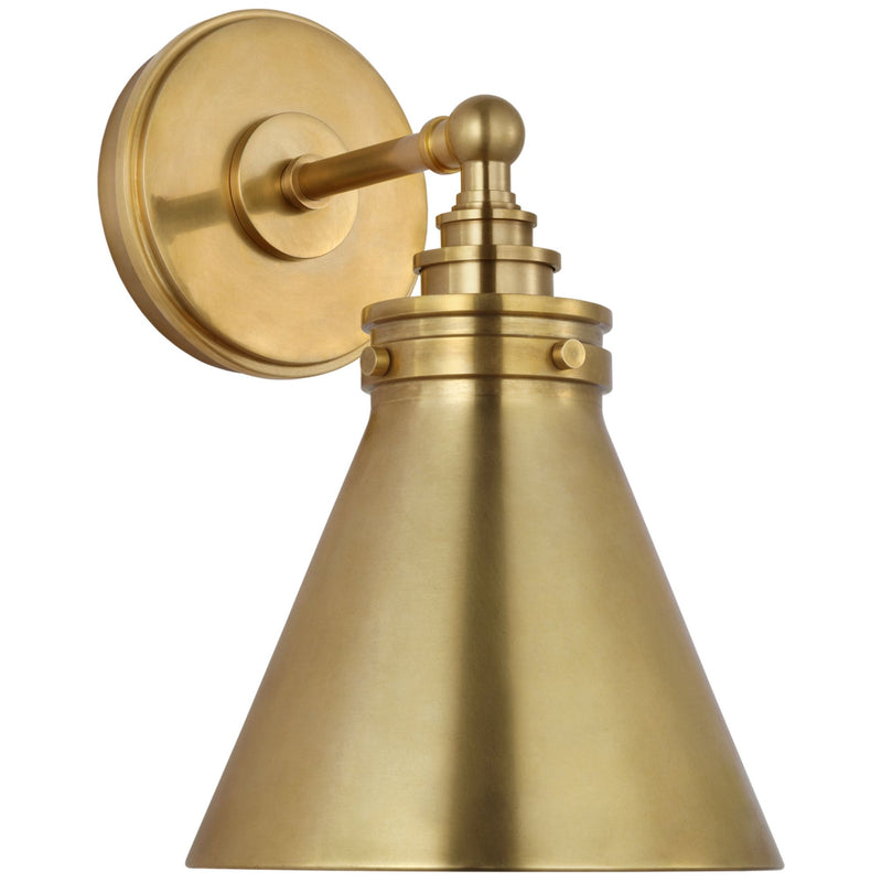 Chapman & Myers Parkington Small Single Wall Light in Antique-Burnished Brass