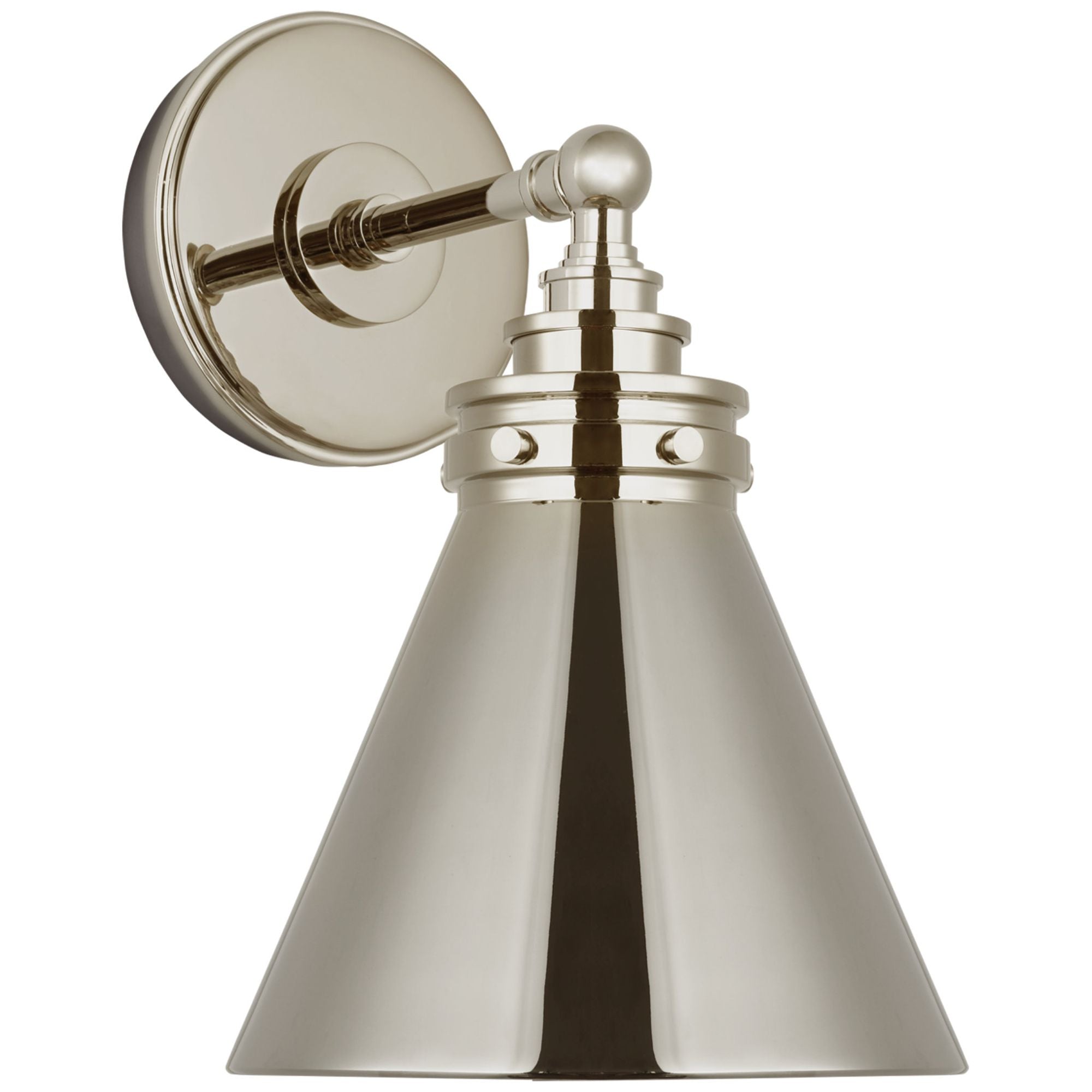 Chapman & Myers Parkington Small Single Wall Light in Polished Nickel W7.25" x H11.5"