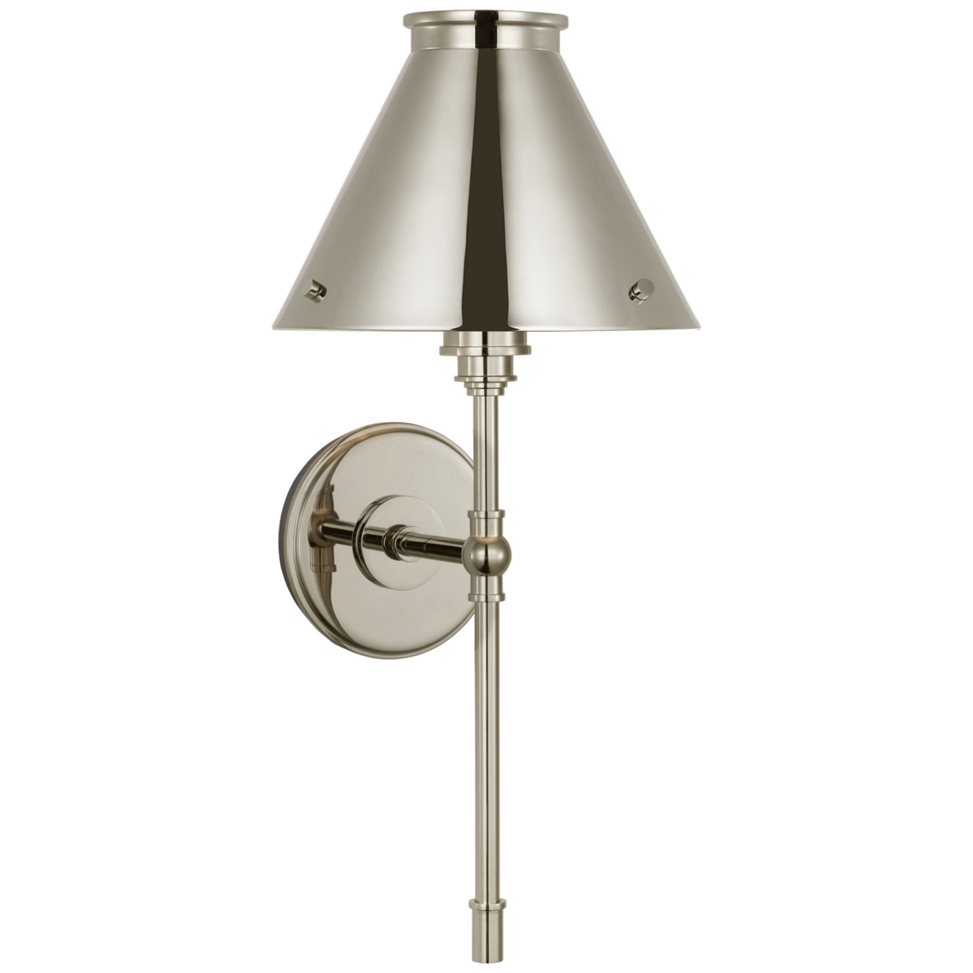 Chapman & Myers Parkington Large Tail Sconce in Polished Nickel Wall Light W8.5" x H19.5"
