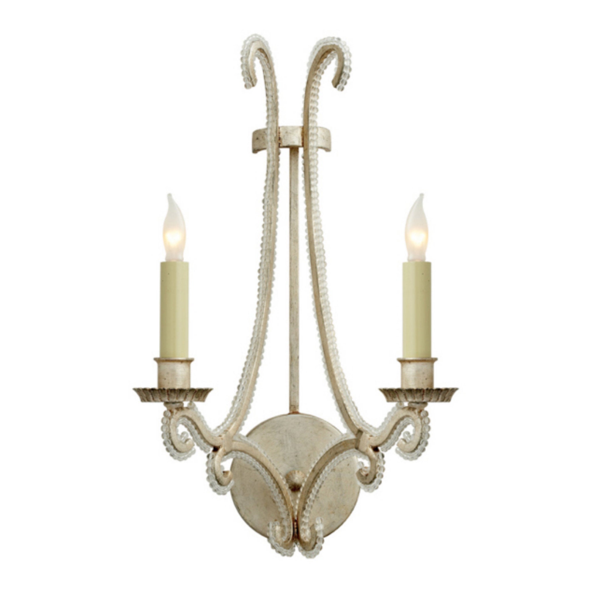 Chapman & Myers Oslo Sconce in Burnished Silver Leaf with Clear Glass