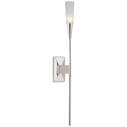 Chapman & Myers Stellar Single Tail Sconce in Polished Nickel with Frosted Acrylic