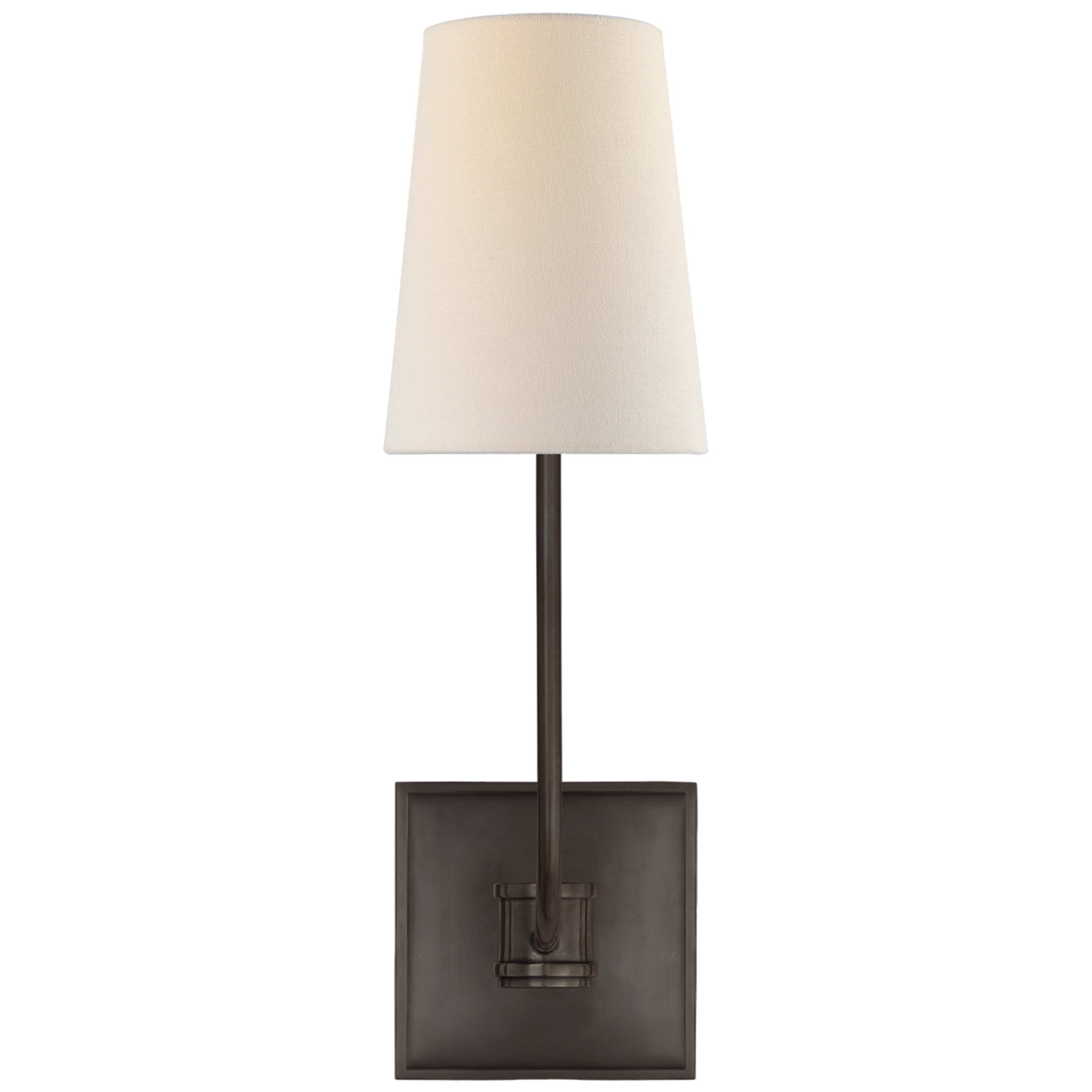Chapman & Myers Venini Single Sconce in Bronze with Linen Shade