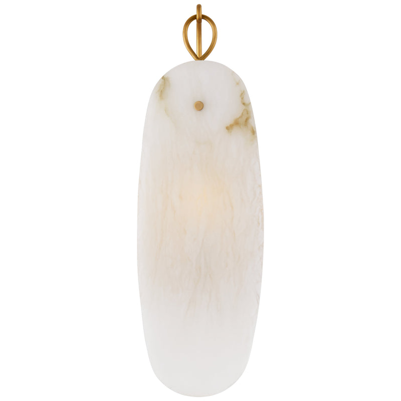 Chapman & Myers Cora Small Sconce in Antique-Burnished Brass with Alabaster