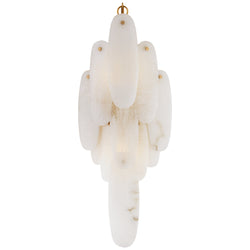 Chapman & Myers Cora Large Waterfall Sconce in Antique-Burnished Brass with Alabaster
