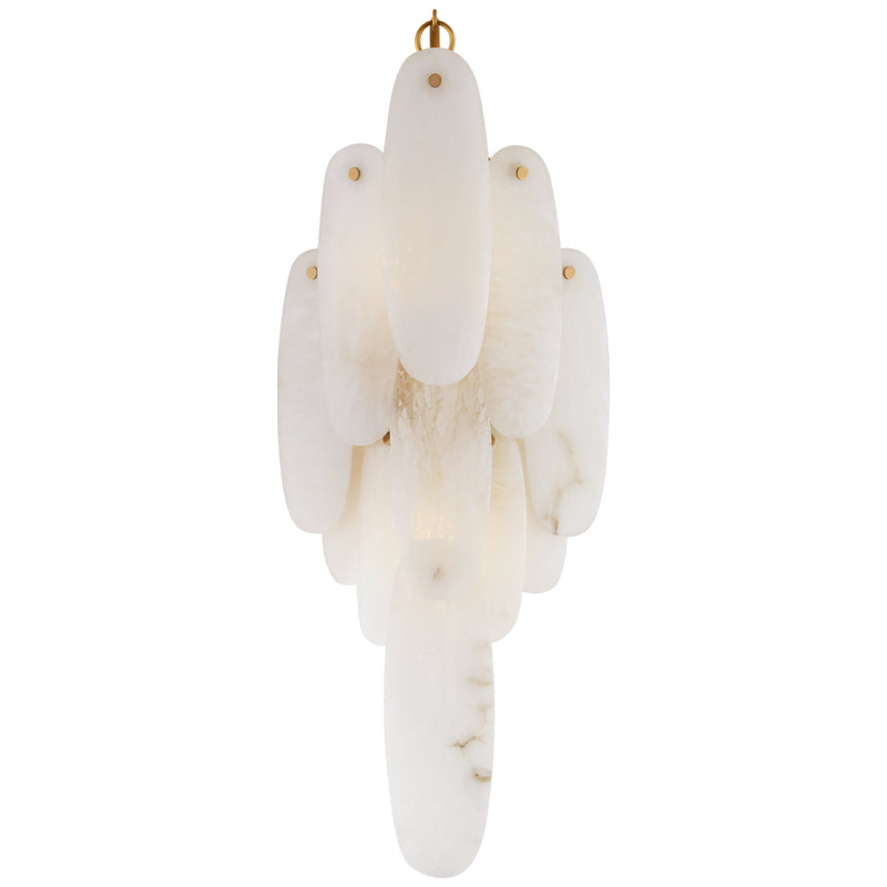Chapman & Myers Cora Large Waterfall Sconce in Antique-Burnished Brass with Alabaster