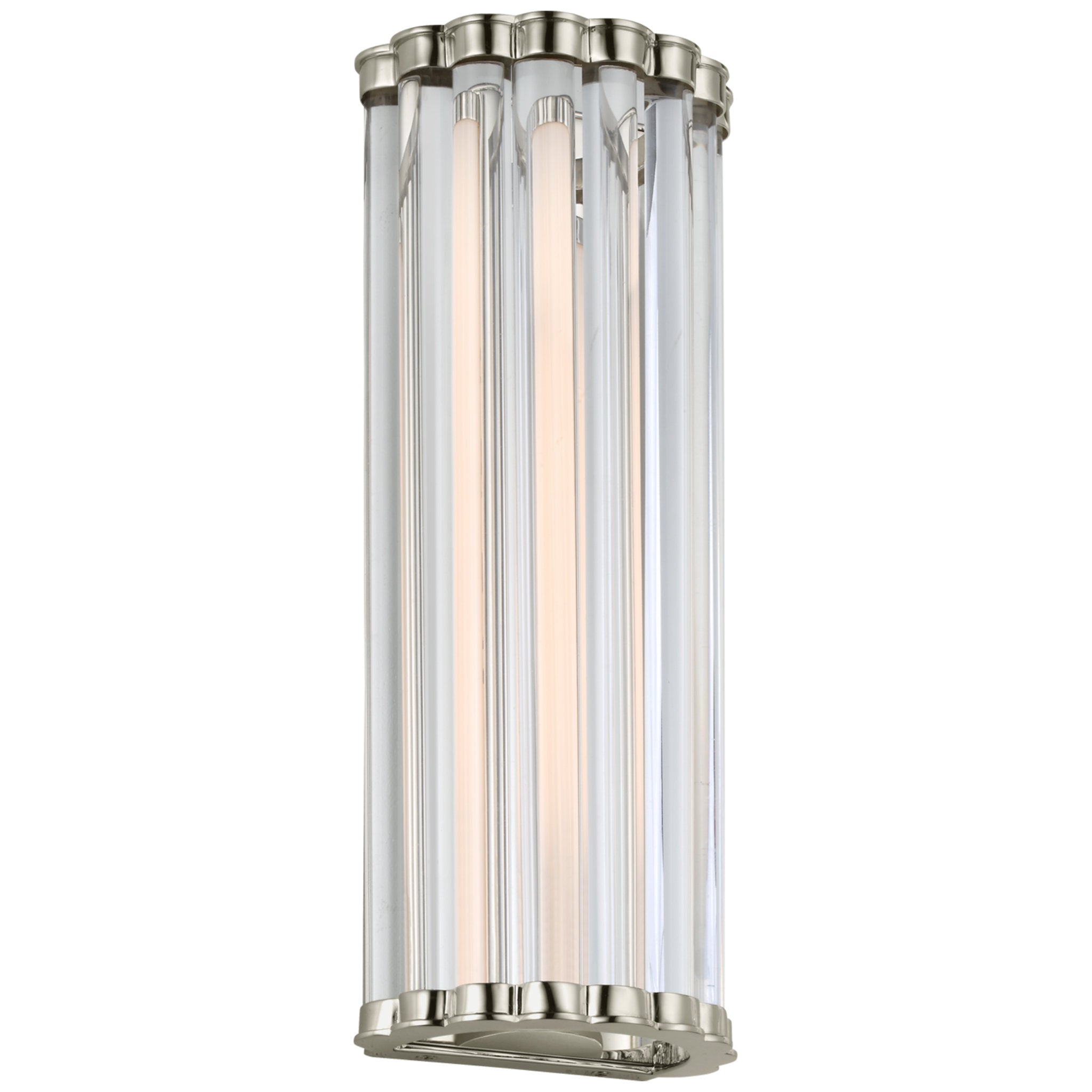 Chapman & Myers Kean 14" Sconce in Polished Nickel with Clear Glass Rods