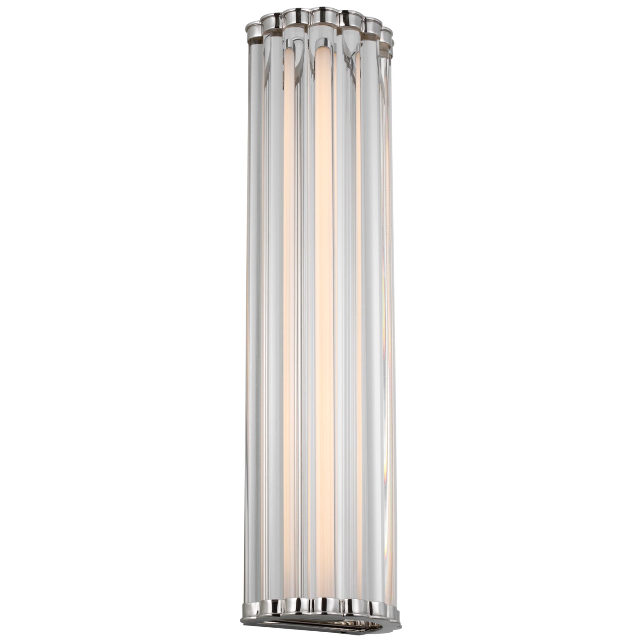 Chapman & Myers Kean 21" Sconce in Polished Nickel with Clear Glass Rods Wall Light W5.75" x H21"