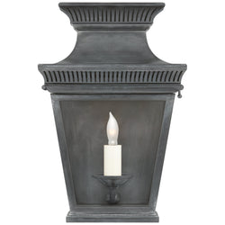 Chapman & Myers Elsinore Small 3/4 Wall Lantern in Weathered Zinc with Clear Glass
