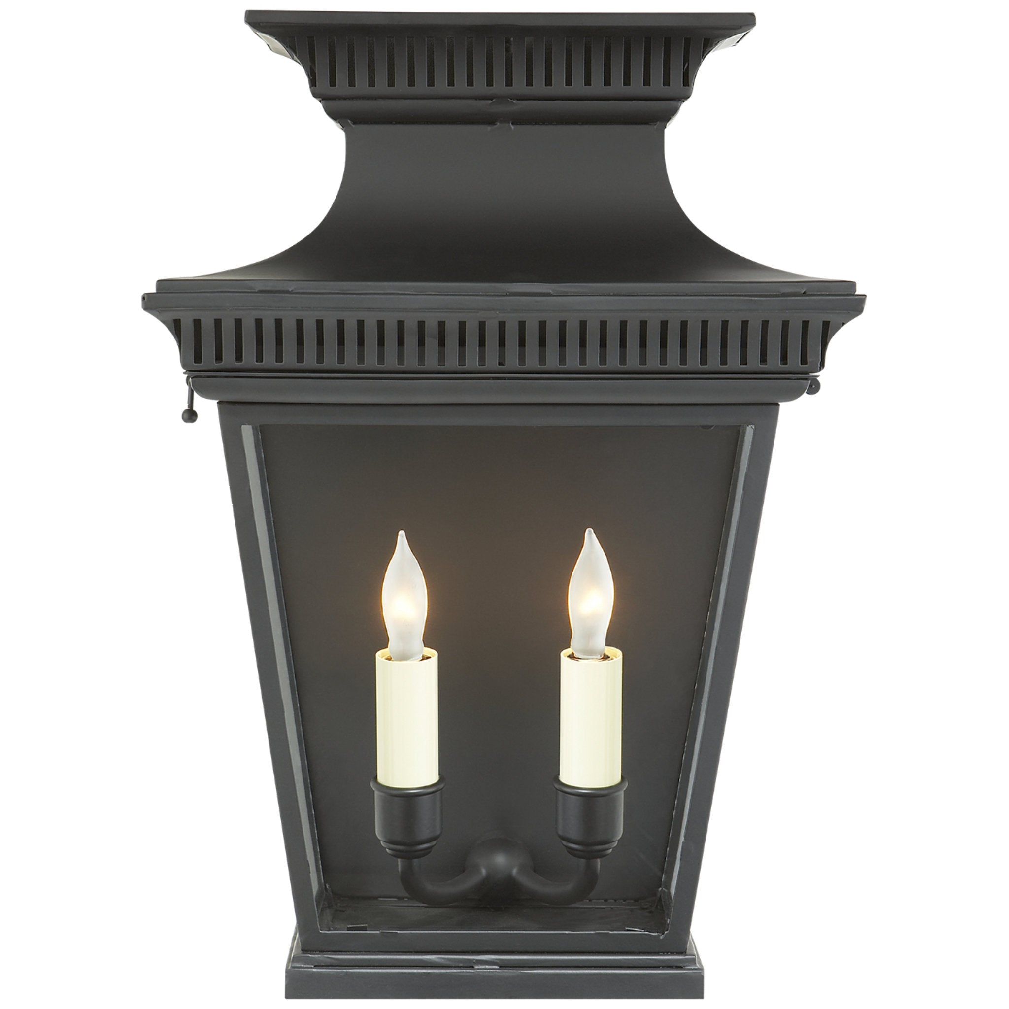 Chapman & Myers Elsinore Medium 3/4 Wall Lantern in Black with Clear Glass
