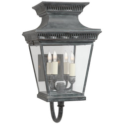 Chapman & Myers Elsinore Medium Bracket Lantern in Weathered Zinc with Clear Glass