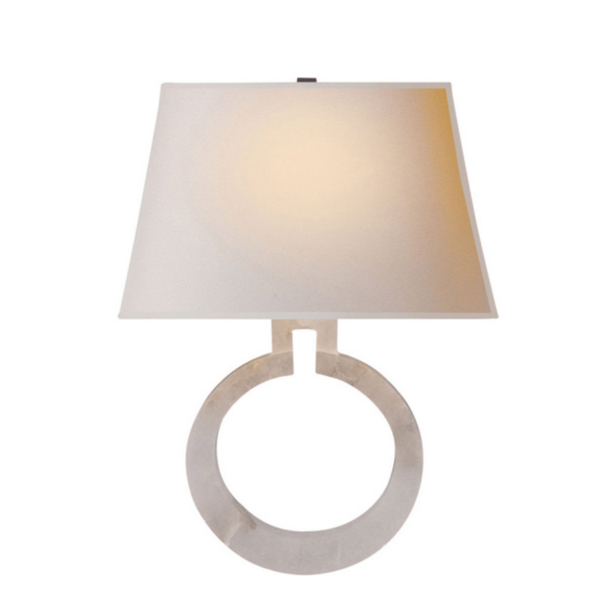 Chapman & Myers Ring Form Large Wall Sconce in Alabaster with Natural Paper Shade