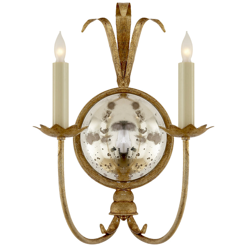 Chapman & Myers Gramercy Double Sconce in Gilded Iron