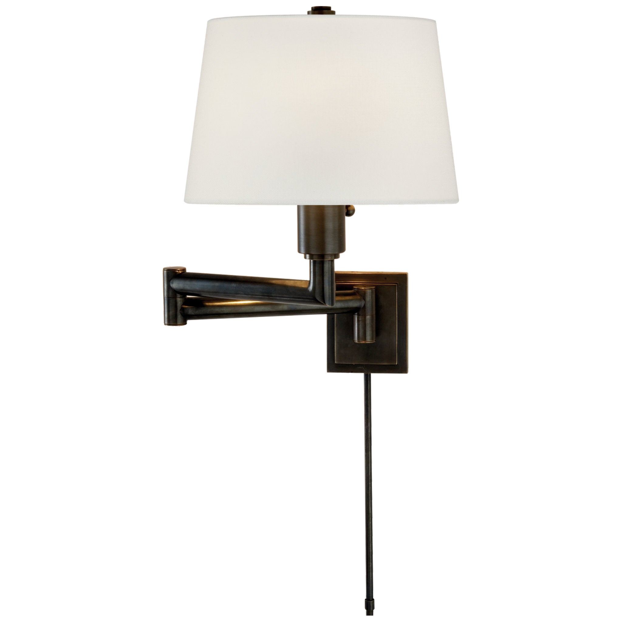 Chapman & Myers Chunky Swing Arm in Bronze with Linen Shade