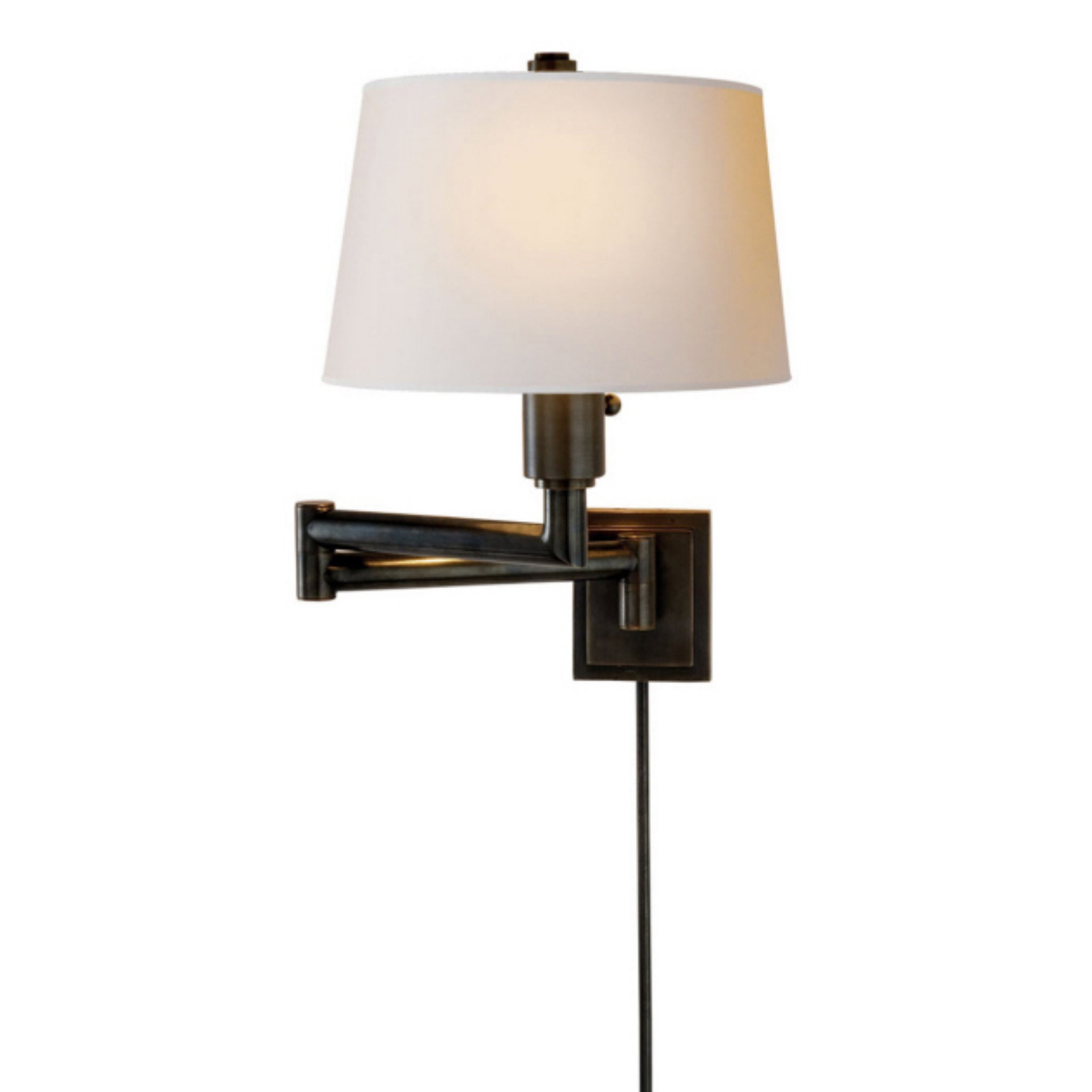 Chapman & Myers Chunky Swing Arm in Bronze with Natural Paper Shade