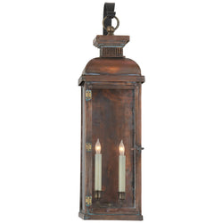 Chapman & Myers Suffork Tall Scroll Arm Lantern in Natural Copper