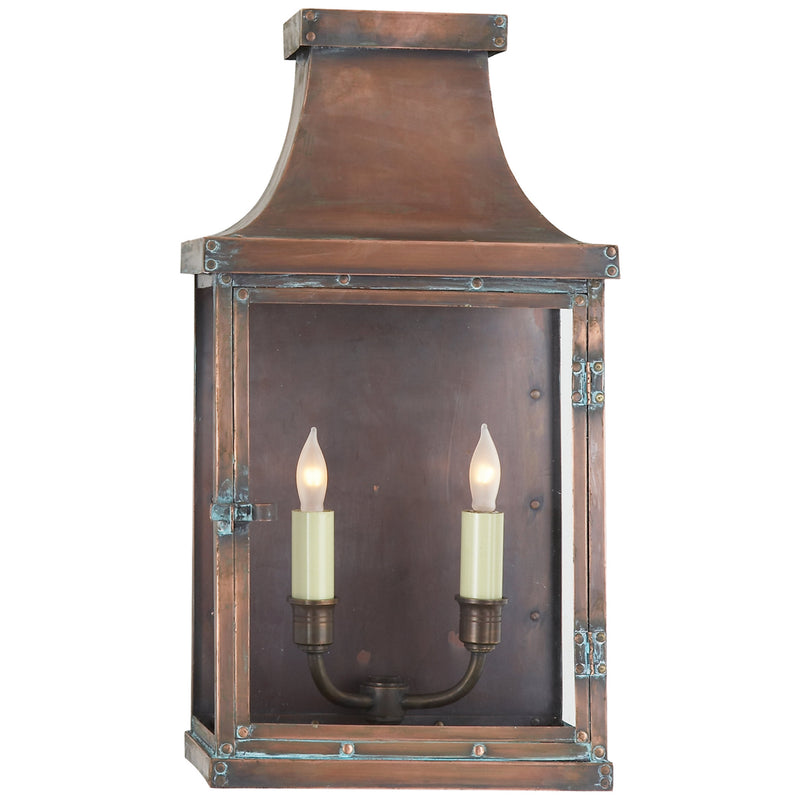 Chapman & Myers Bedford Wide Short 3/4 Lantern in Natural Copper
