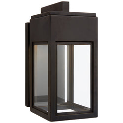 Chapman & Myers Irvine Small Bracketed Wall Lantern in Bronze with Clear Glass