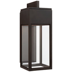 Chapman & Myers Irvine Medium Bracketed Wall Lantern in Bronze with Clear Glass