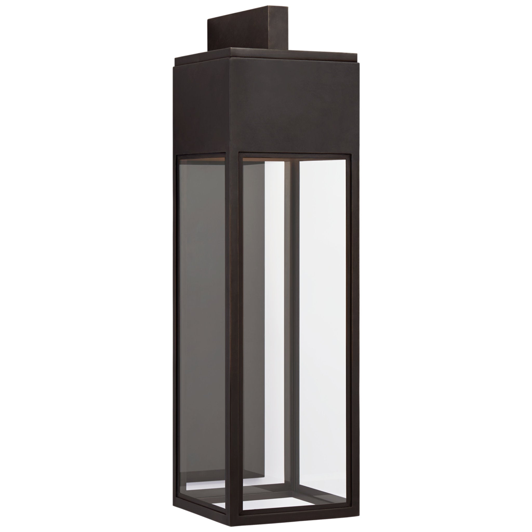 Chapman & Myers Irvine Grande Bracketed Wall Lantern in Bronze with Clear Glass