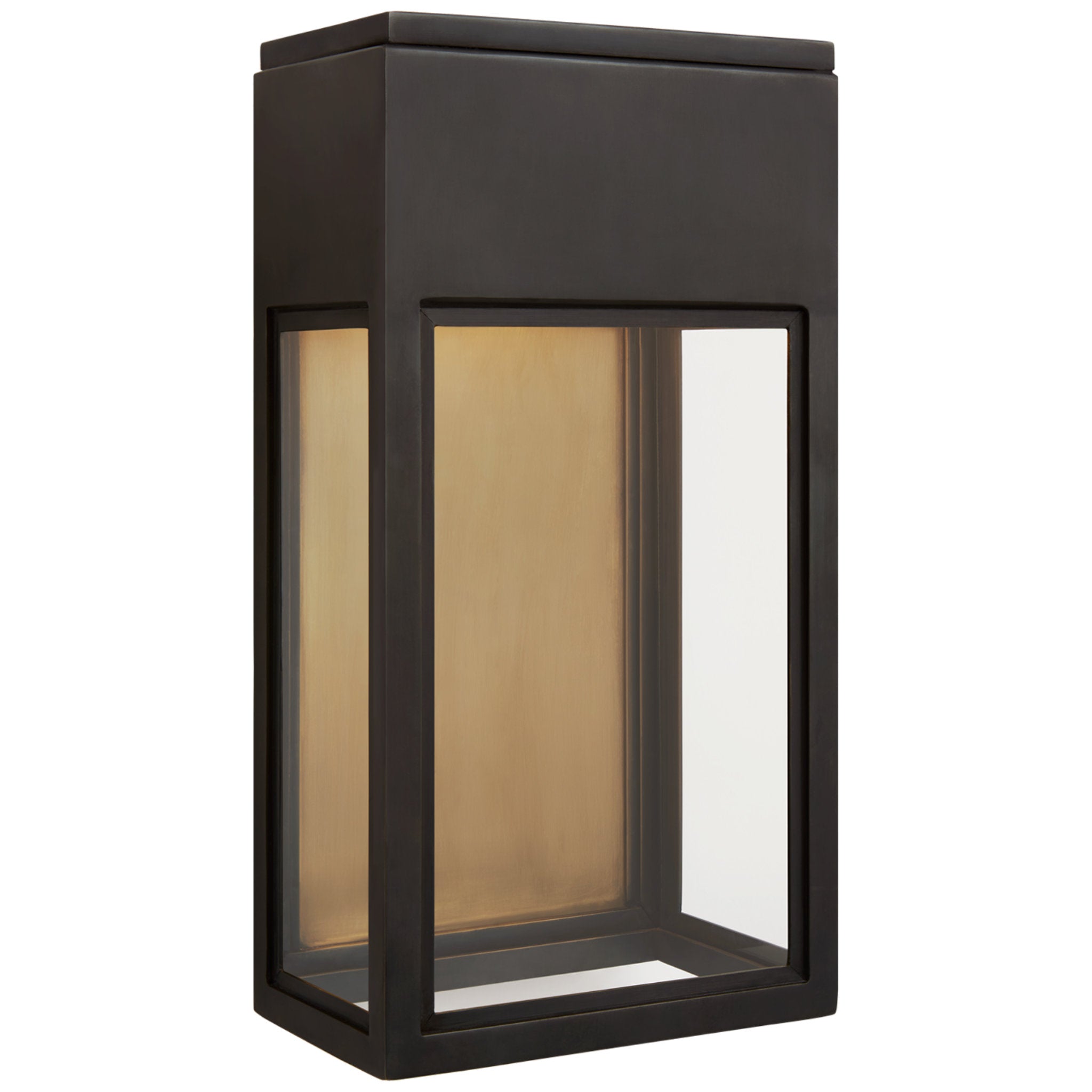 Chapman & Myers Irvine Small 3/4 Wall Lantern in Bronze with Clear Glass Outdoor Lighting W7" x H13.25"