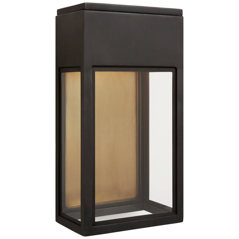 Chapman & Myers Irvine Small 3/4 Wall Lantern in Bronze with Clear Glass