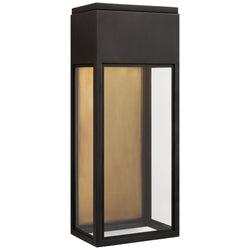 Chapman & Myers Irvine Medium 3/4 Wall Lantern in Bronze with Clear Glass