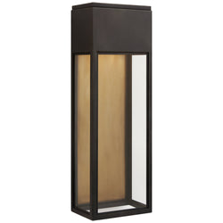 Chapman & Myers Irvine Large 3/4 Wall Lantern in Bronze with Clear Glass