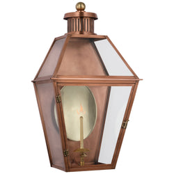Chapman & Myers Stratford Medium 3/4 Gas Wall Lantern in Soft Copper with Clear Glass