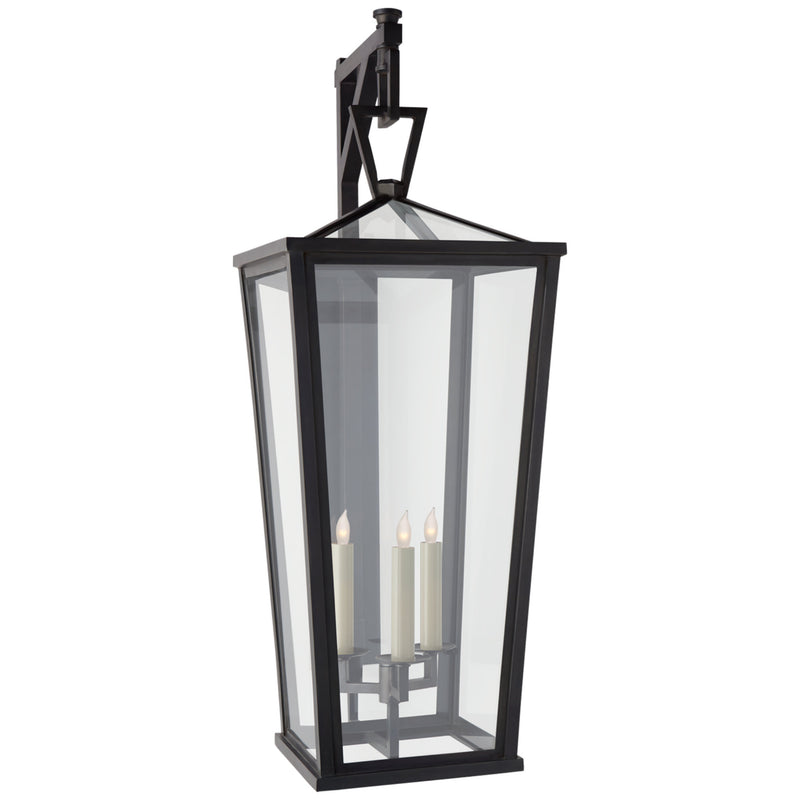 Chapman & Myers Darlana Grande Tall Bracketed Wall Lantern in Bronze with Clear Glass