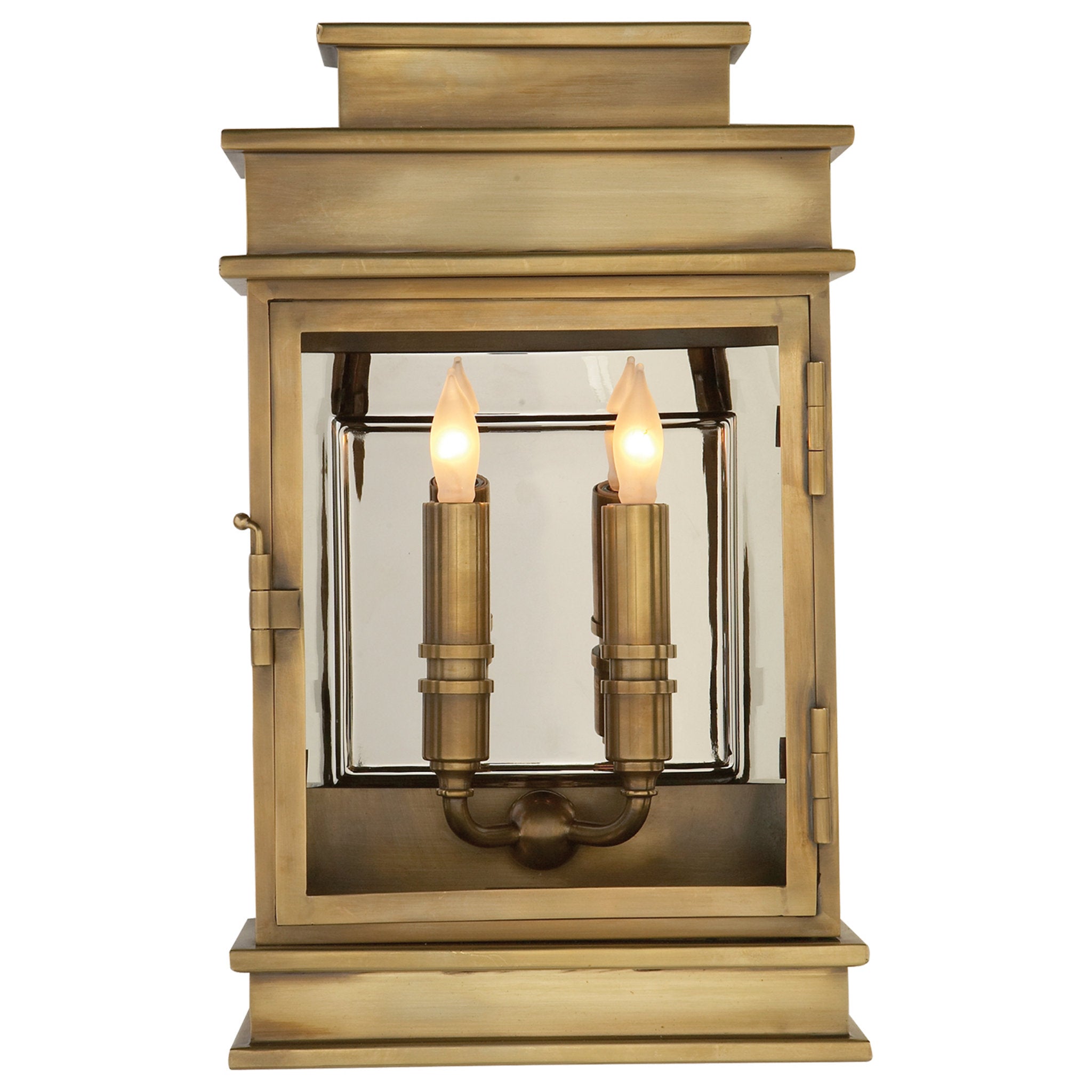 Chapman & Myers Linear Lantern Short in Antique-Burnished Brass